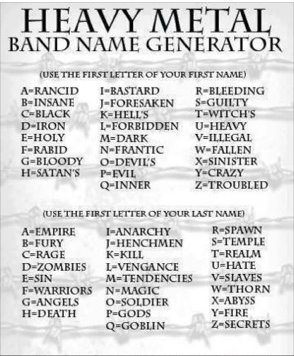 Heavy Metal Band Name Generator