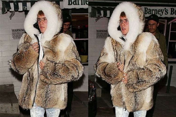 Justin Bieber Mink Fur Hooded Jacket